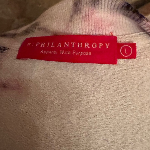 PHILOSOPHY MADE IN AMERICA TIEDYE LONG SLEEVE V NECK TOP LARGE - Picture 5 of 5